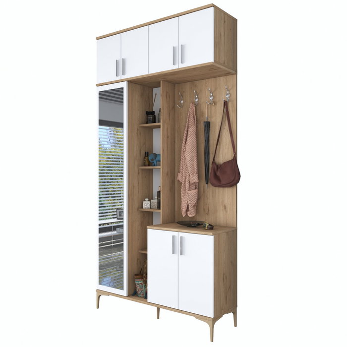 Hanah Home Soporte de Entrada EA120 - 2763 Nogal y Blanco